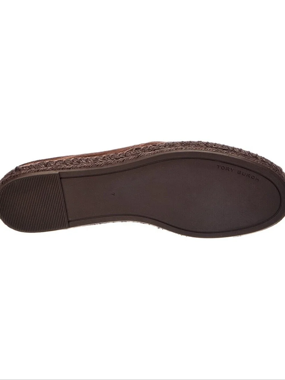 Tory Burch Embellished Suede Espadrille Dark Cocoa NEW